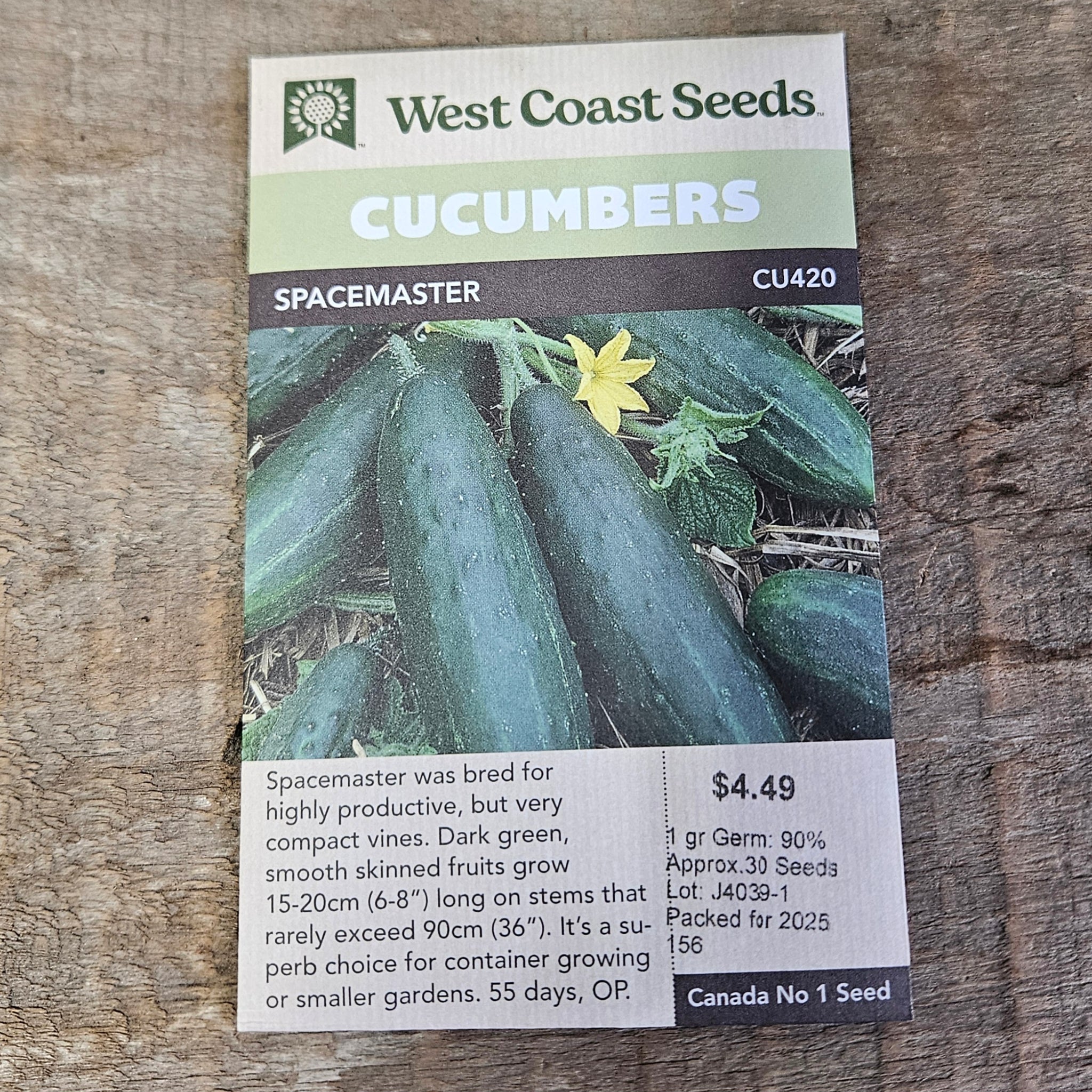 Cucumbers 'Spacemaster'- West Coast Seeds