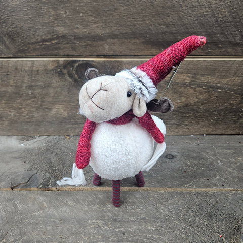 12" Plaid White Moose Figurine
