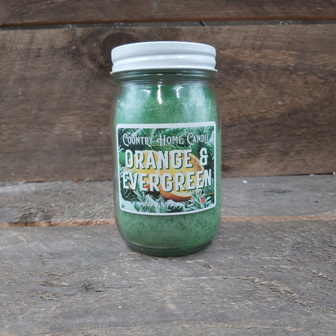 Orange & Evergreen - Mason Jar Candle 16oz