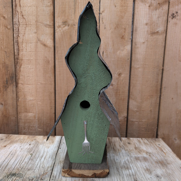 Crooked Birdhouse w/ Fork