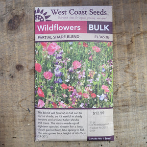 Wildflowers BULK 'Partial Shade Blend' - West Coast Seeds