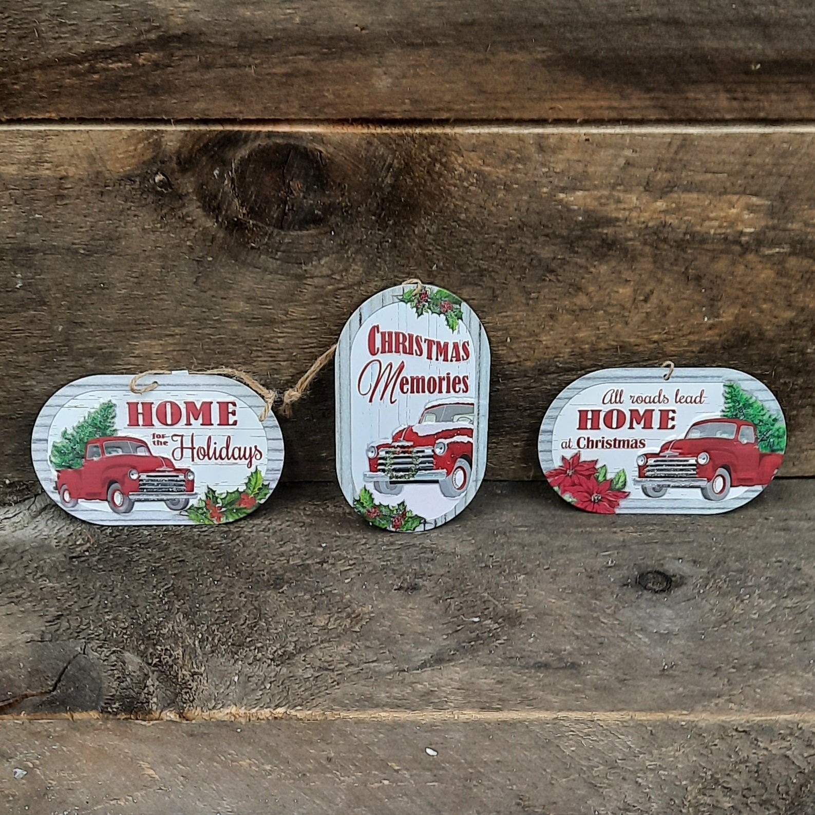 5" Metal 'Holiday Truck' Ornament