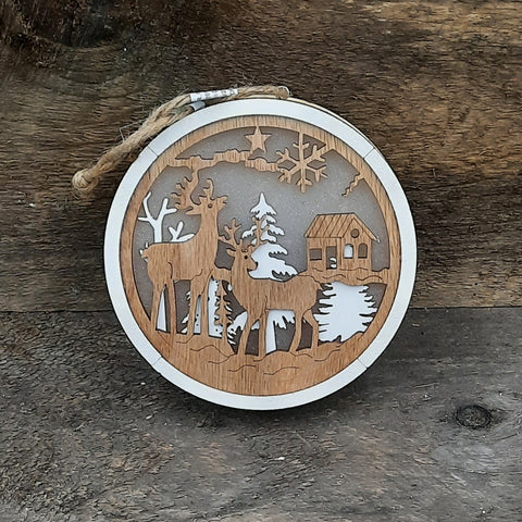 5.5" 'Wood Lodge Light' Ornament