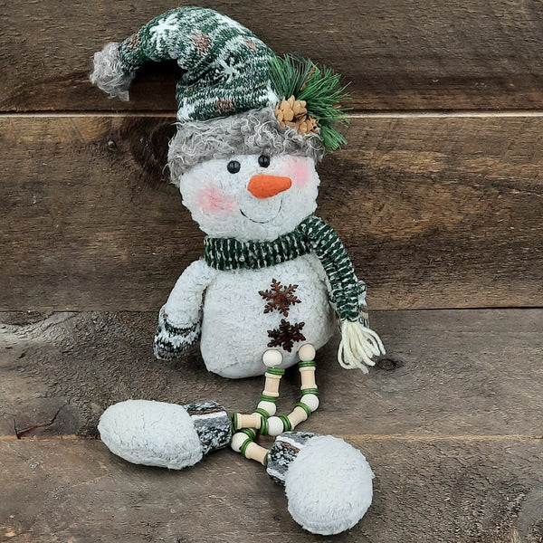 22" Sitting Snowman with Hat