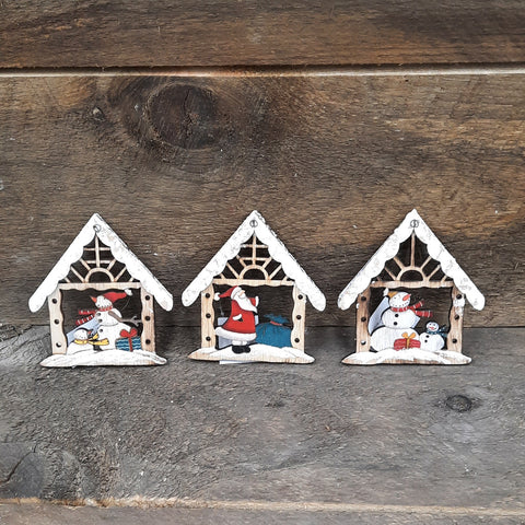 4.25" Wood House Ornament