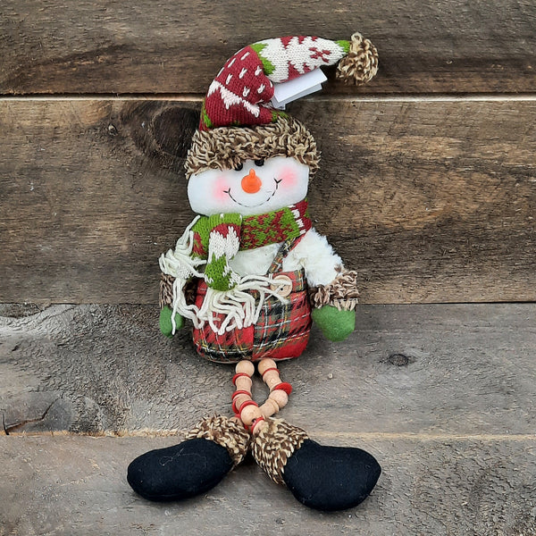 12" Sitting Snowman with Vest