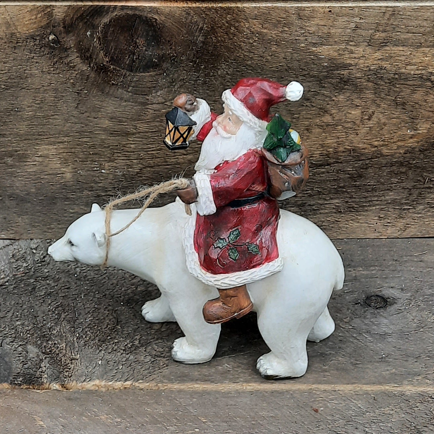 8.5" Santa Riding a Polar Bear