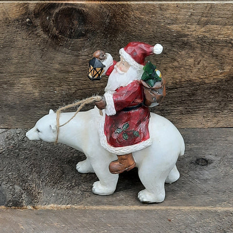 8.5" Santa Riding a Polar Bear