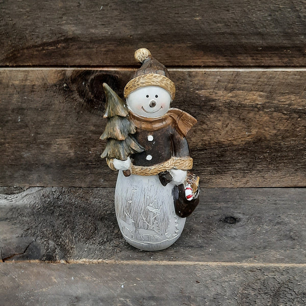 11.5" Wood Snowman Figurine