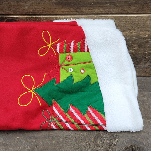 48" Fabric Red and White Tree Skirt