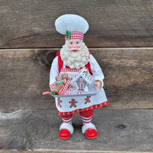 11" Gingerbread Chef Santa Figurine