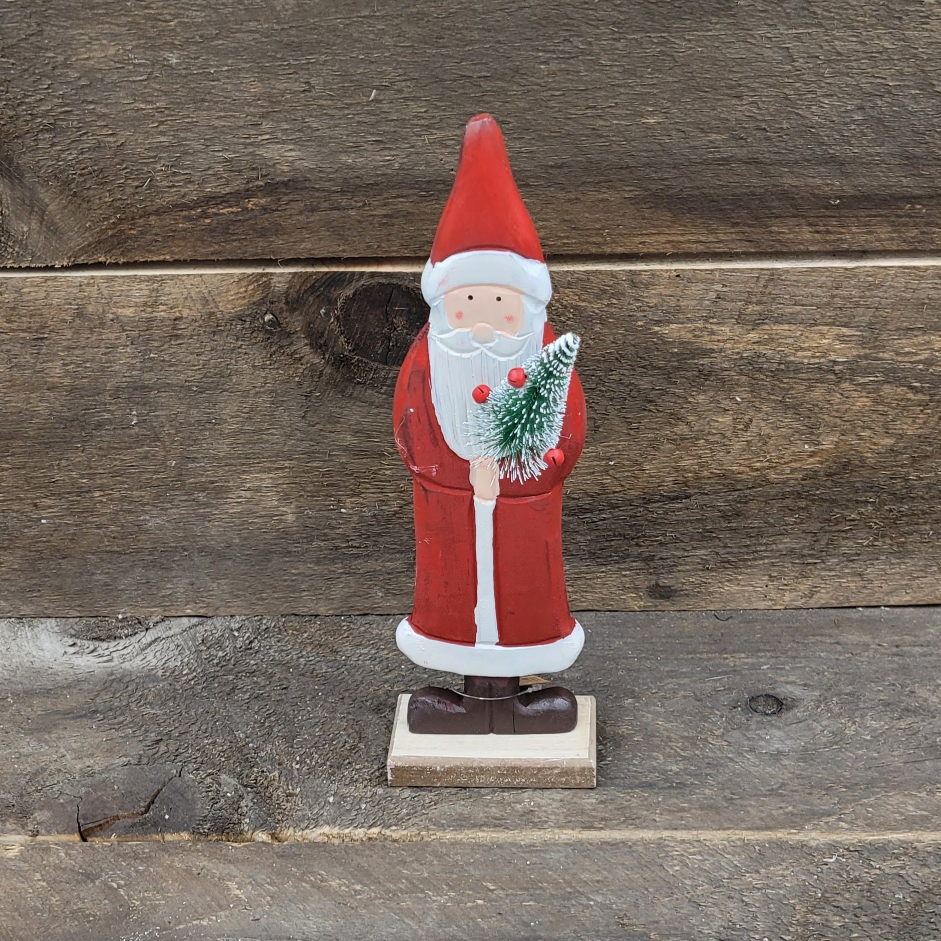 Wood Santa with Tree