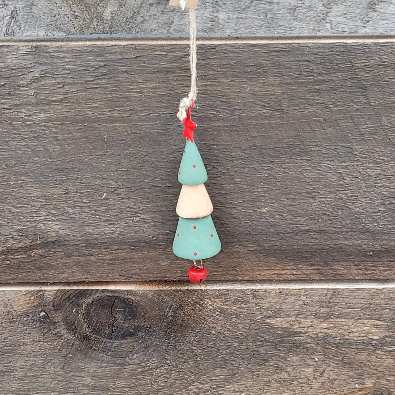 Polkadot Wood Tree Ornament