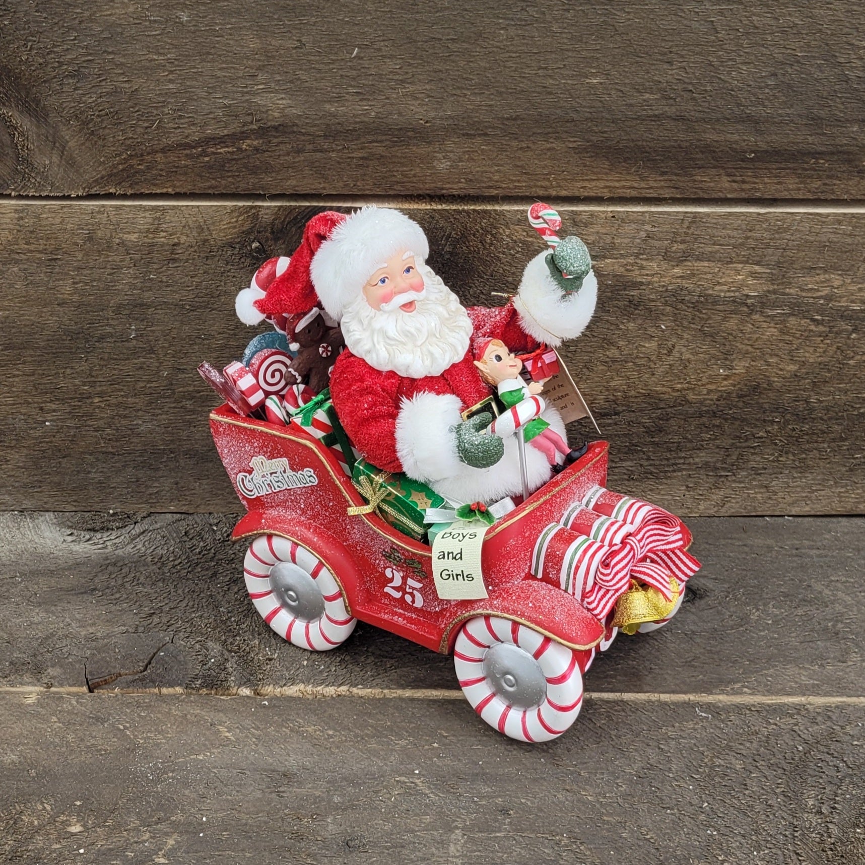8.5" Musical Santa in Candy Car