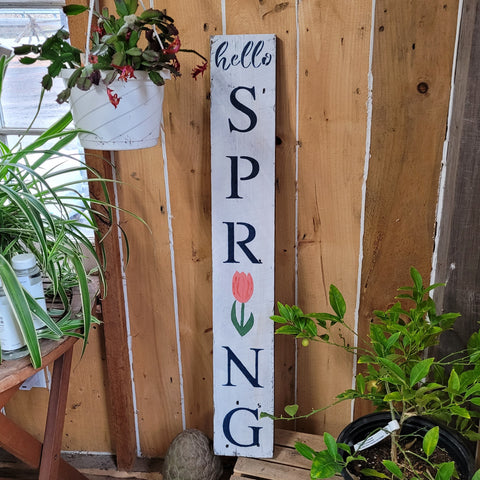 Wood Sign 'Hello Spring'