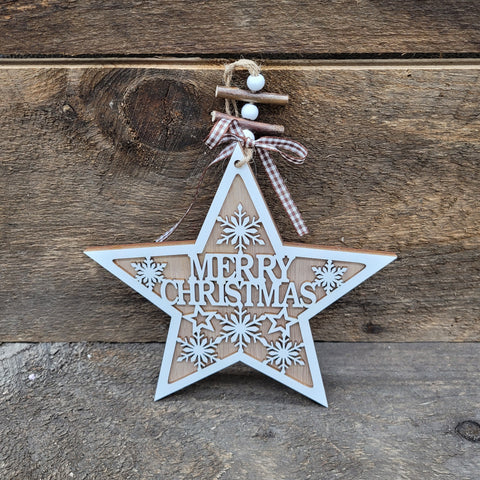 7" 'Star Merry Christmas' Ornament
