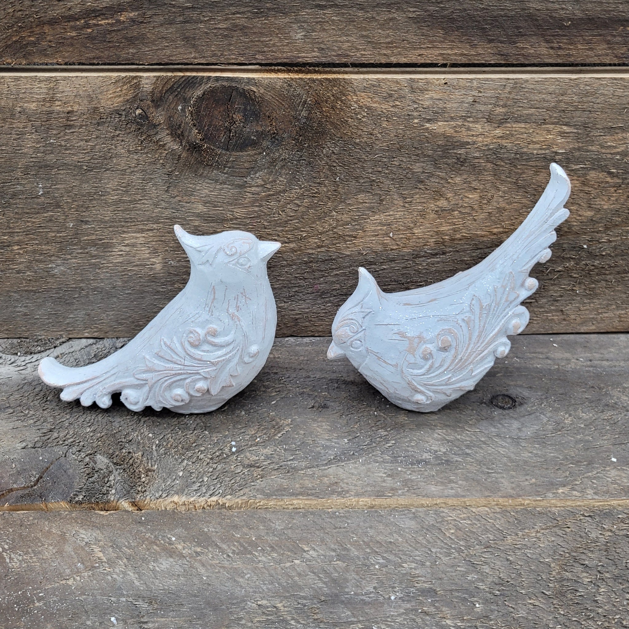 7" White Rustic Cardinal