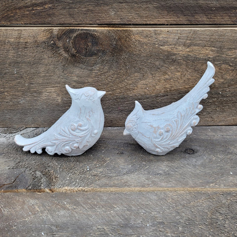 7" White Rustic Cardinal