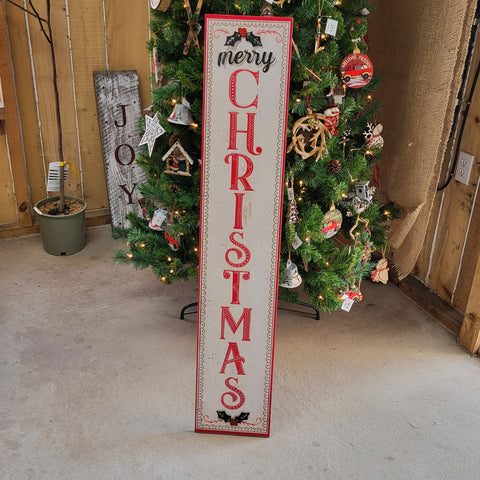 47x9" Red/Black Merry Christmas Sign