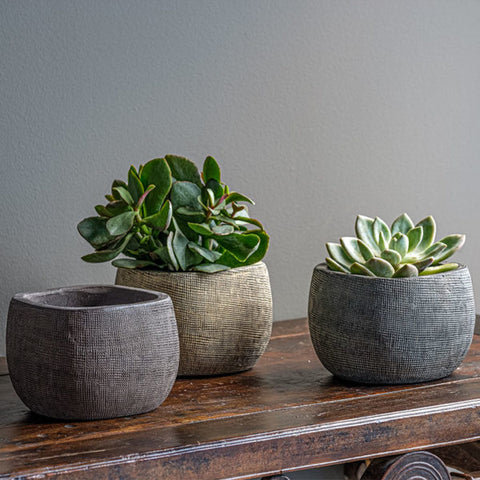 Jute Square Glazed Planter