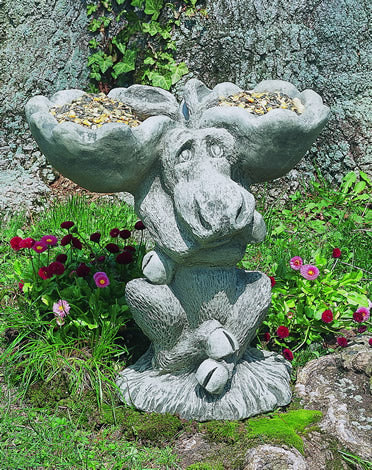 Statue 'Moose Birdbath/Feeder'