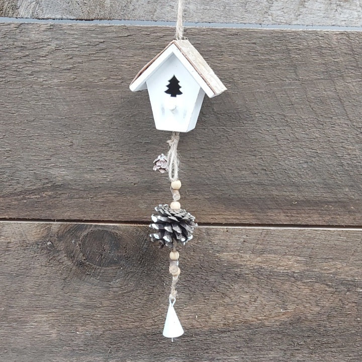 14" Wood Bird House Ornament