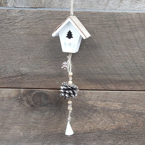 14" Wood Bird House Ornament