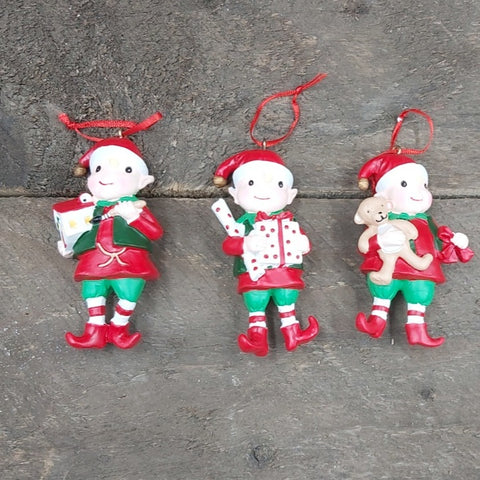 3.25" Assorted Elf Ornaments