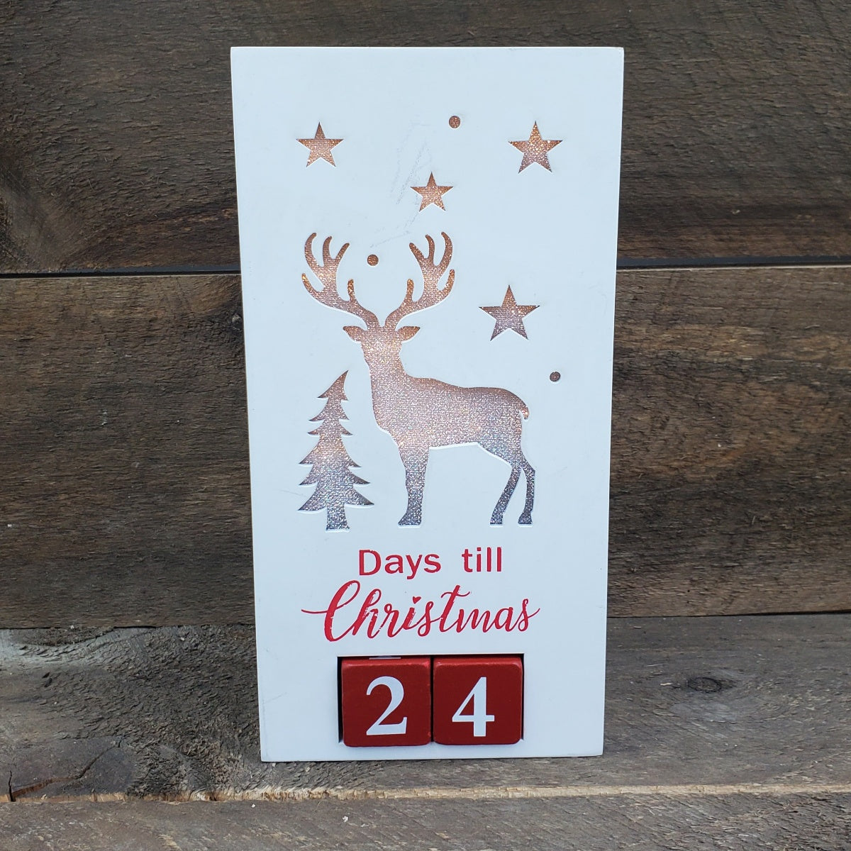 LED 'White Deer' Countdown to Christmas Sign