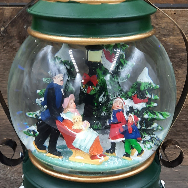 11" 'Skating Family' Lantern Snow Globe